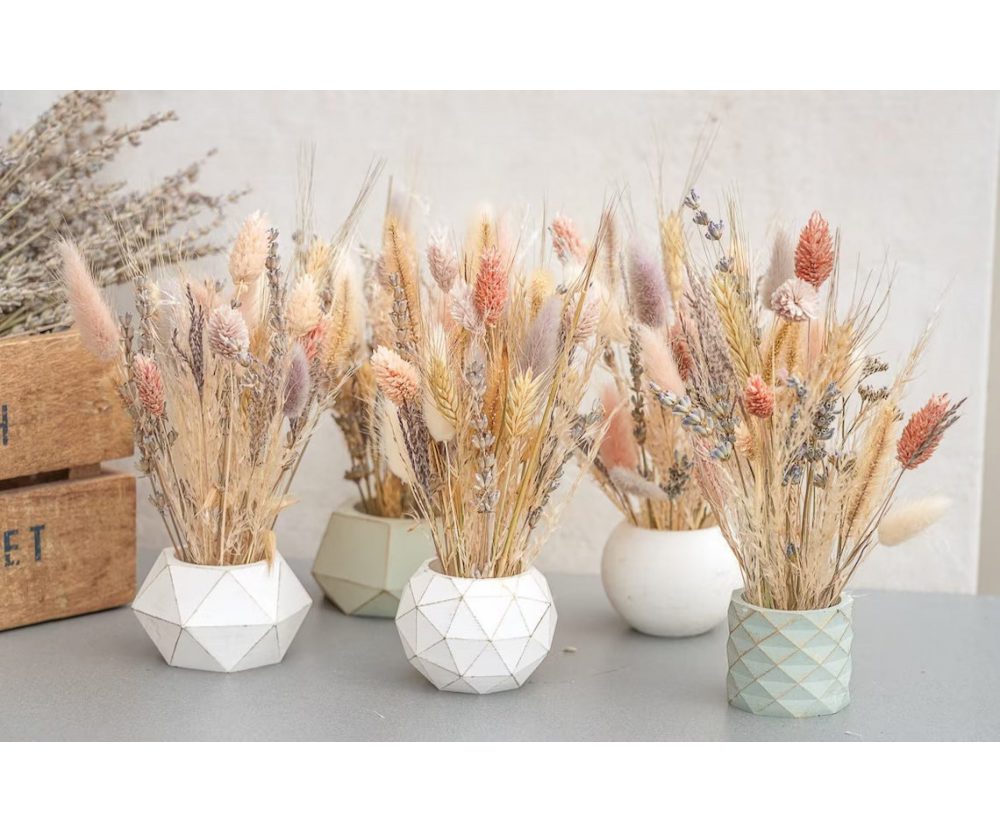 Paris mini | Dried flower bouquet in concrete vases