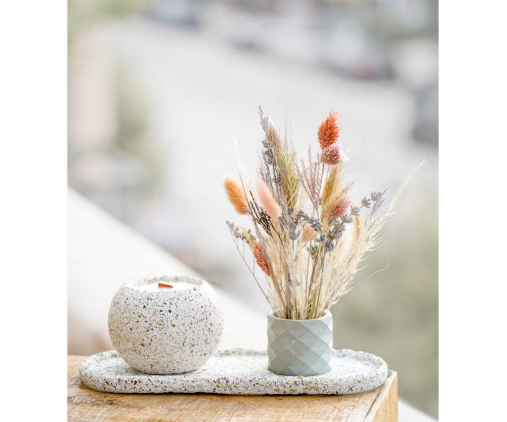 Amsterdam mini | Dried flower bouquet in concrete vases