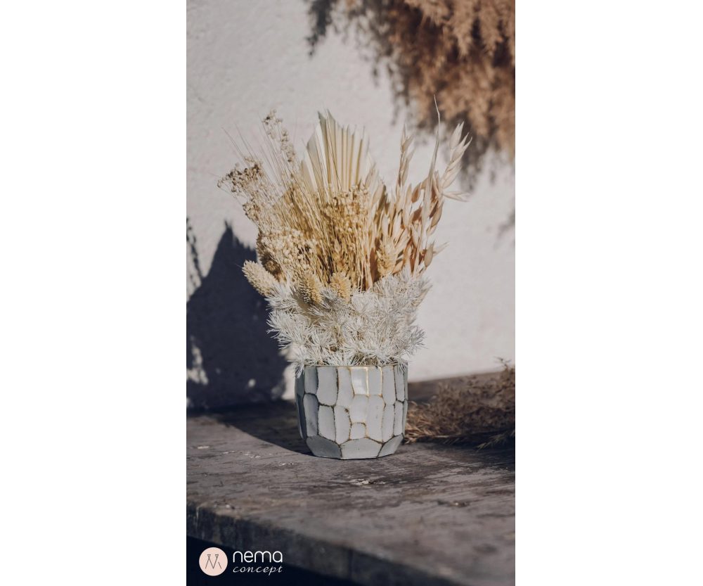 Athens Dried flower bouquet in concrete vases