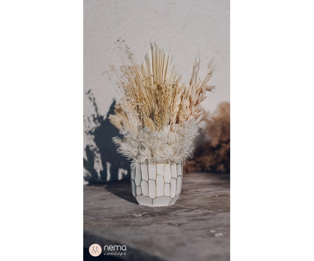 Athens Dried flower bouquet in concrete vases