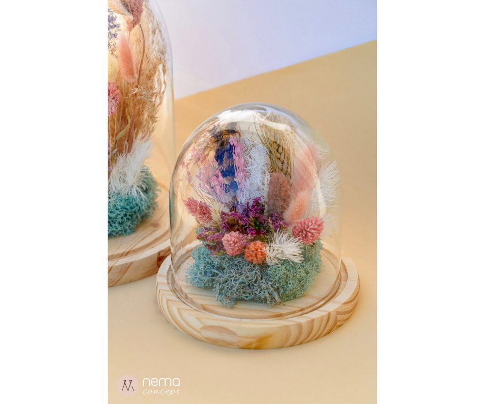 Dried flowers glass dome 