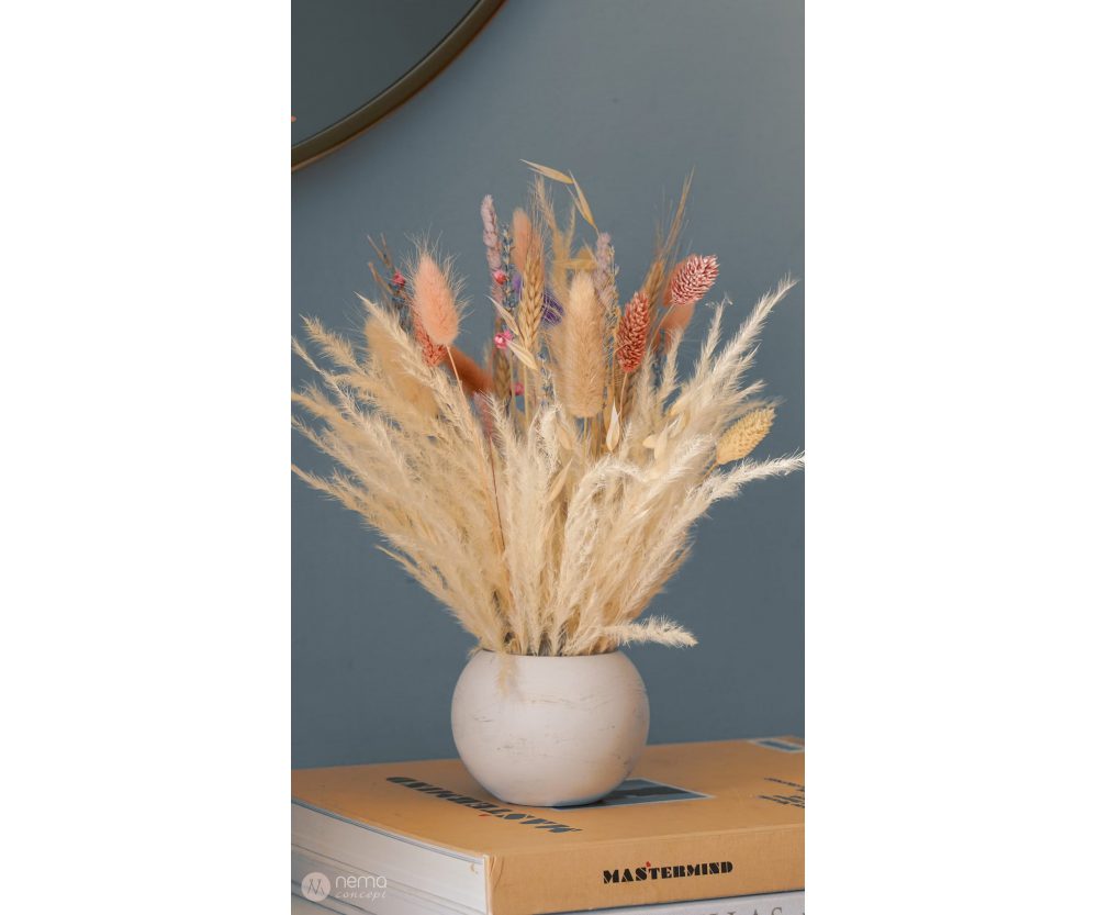 Stockholm large | Dried flower bouquet in concrete vases