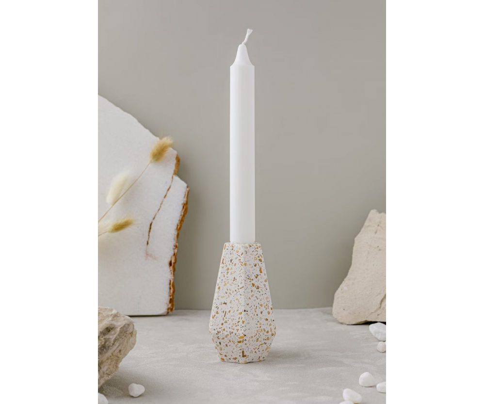 Terrazzo candlestick holders | sea pebble collection