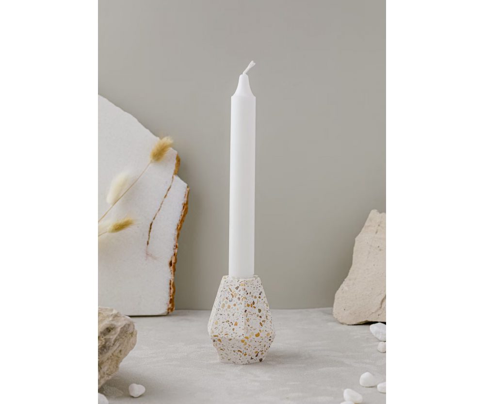 Terrazzo candlestick holders | sea pebble collection