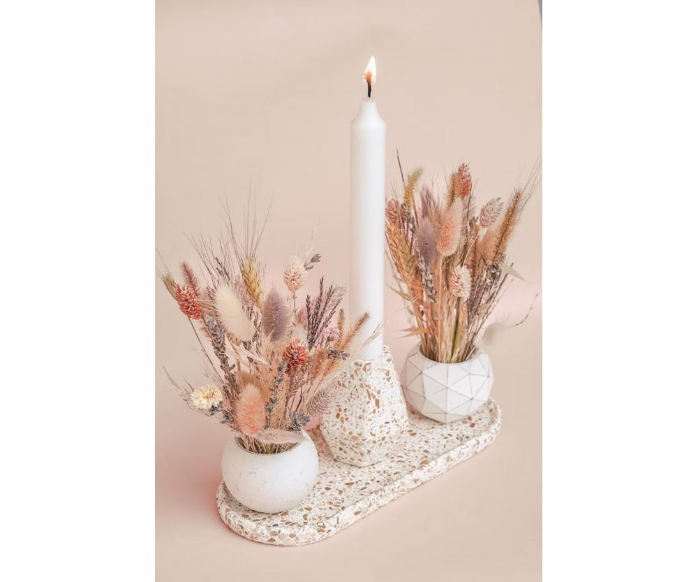 Terrazzo candlestick holders | sea pebble collection