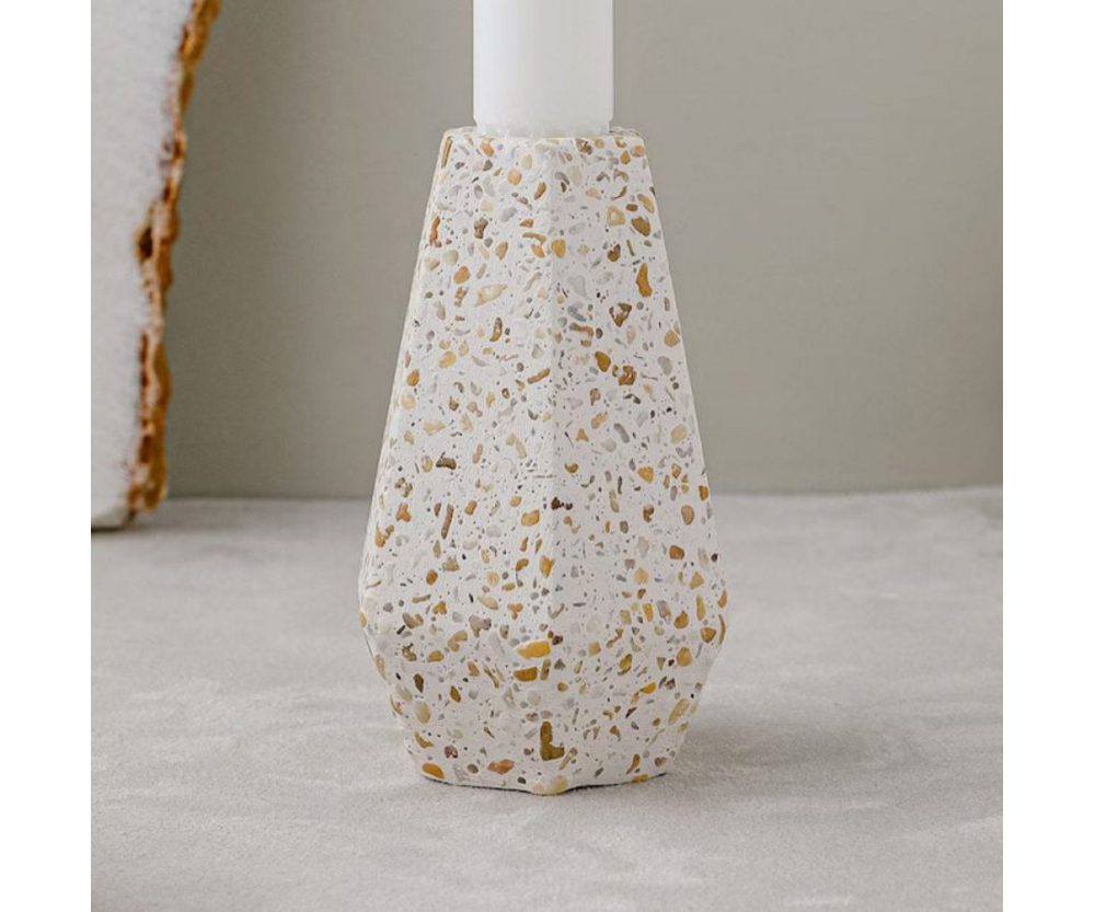 Terrazzo candlestick holders | sea pebble collection