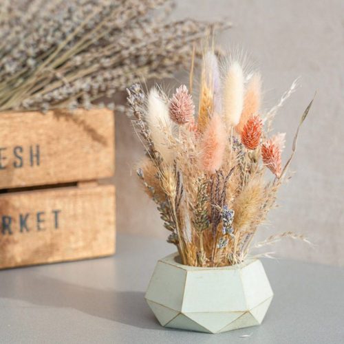 nema concept Porto mini | Dried flower bouquet in concrete vases